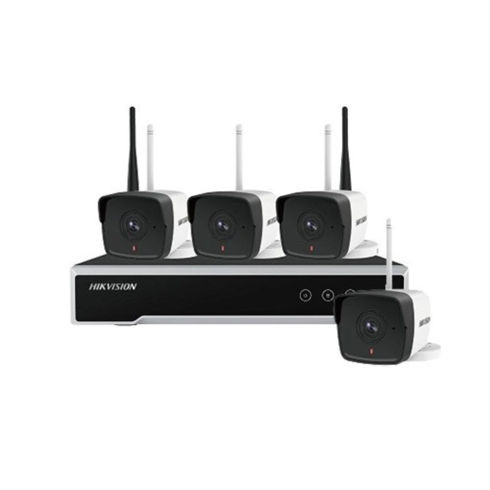 KIT 4 Camaras inalámbricas WiFi 2MP IR30M + Disco Duro 1TB NK42W0H-1T(WD)(B) Hikvision